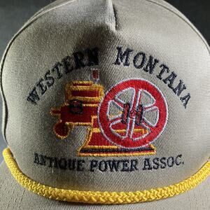 Western Montana Antique Power Association ball cap embroidered rope hat steam